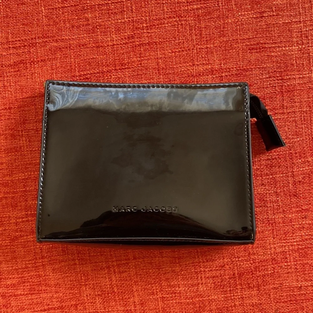 Marc Jacobs Black Patent Leather Shiny Clutch Bag Case
